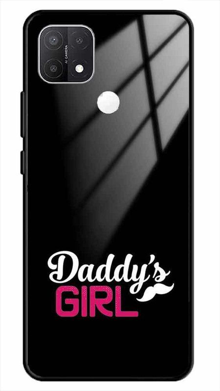 NDCOM Back Cover for OPPO A15 Daddys Girl Girly Trendy Printed Glass Case  (Multicolor, Grip Case, Pack of: 1)