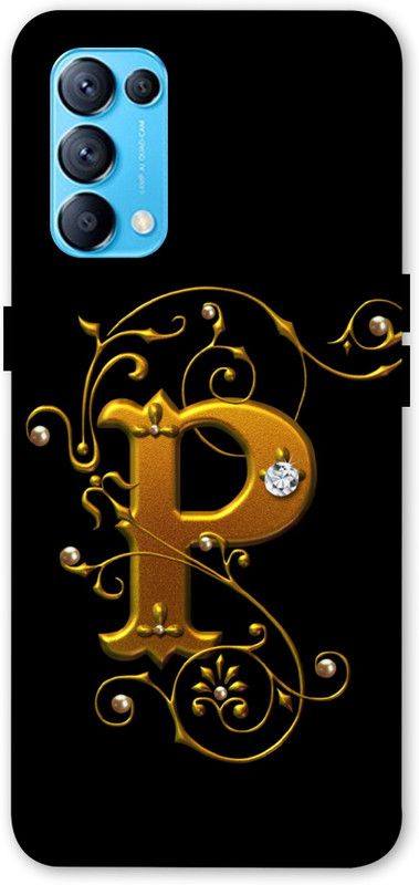 SmartPhons Back Cover for Oppo Reno 5 Pro  (Black, Gold, Hard Case, Pack of: 1)