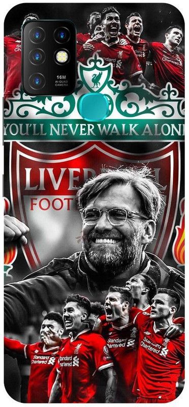 Dimora Back Cover for Infinix Hot 10, LIVERPOOL SLOGAN LOGO FOOTBALL YOUWILLNEVERWALKALONE  (Red, Hard Case, Pack of: 1)