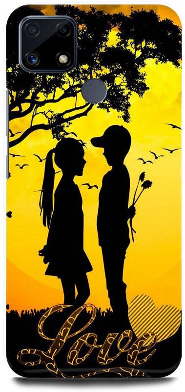 JUGGA Back Cover for Realme C12, RMX2189, COUPLE, LOVE, YELLOW, VALENTINE, LOVERS  (Yellow, Hard Case, Pack of: 1)
