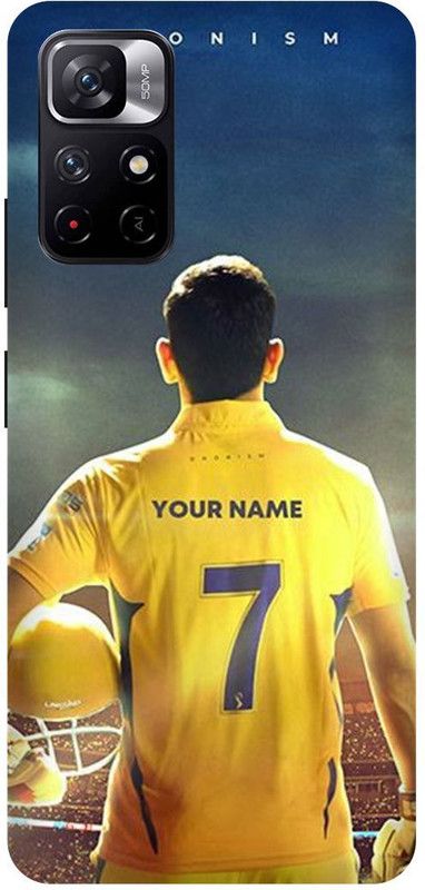 DIKRO Back Cover for REDMI Note 11T 5G, MAHENDRA, SINGH, DHONI, MS, DHONI, CSK, PLAYER  (Yellow, Hard Case, Pack of: 1)