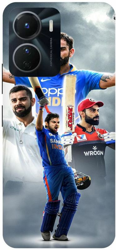 COVERJET Back Cover for VIVO Y16-VIRAT- KOHLI- KING- KOHLI- PLAYER  (Gold, Hard Case, Pack of: 1)
