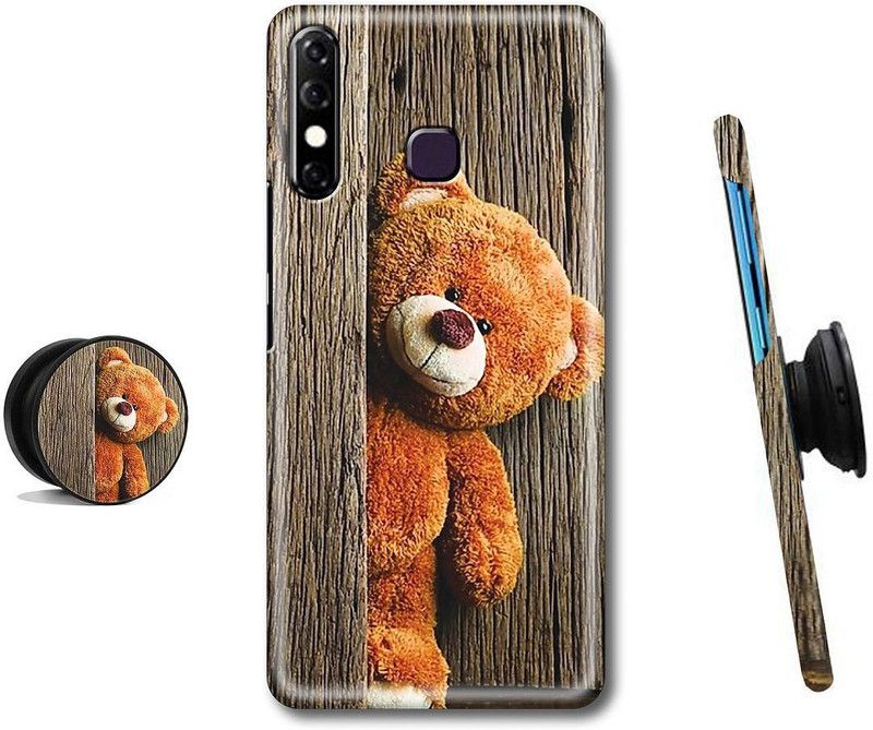 MY SWAG Back Cover for Infinix Hot 8  (Grey, Brown, Cases with Holder)