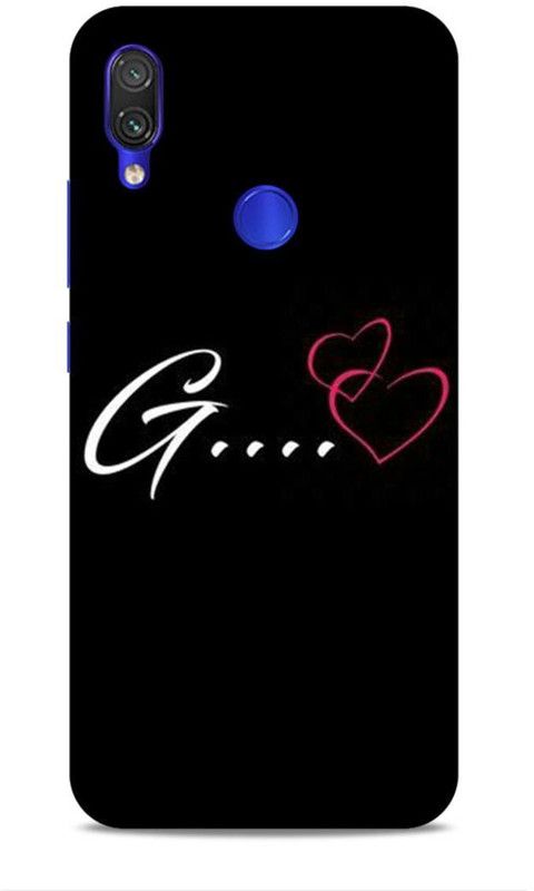 MAPPLE Back Cover for Redmi Note 7S (G / Letter / Alphabet / Name)  (Black, Hard Case, Pack of: 1)