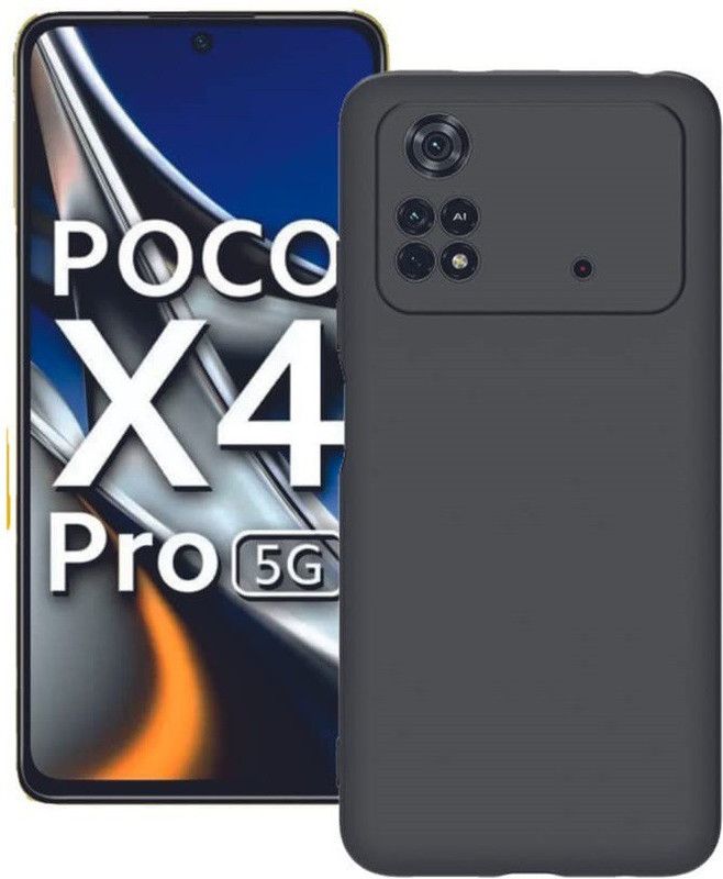 ShopGlobal Back Cover for Poco X4 Pro 5G  (Black, Camera Bump Protector, Silicon)