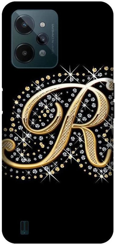 VS PRINT LINK Back Cover for Realme C31 , RMX3501 ,R letter,R name R word , Printed Back Cover  (Black, Hard Case, Pack of: 1)
