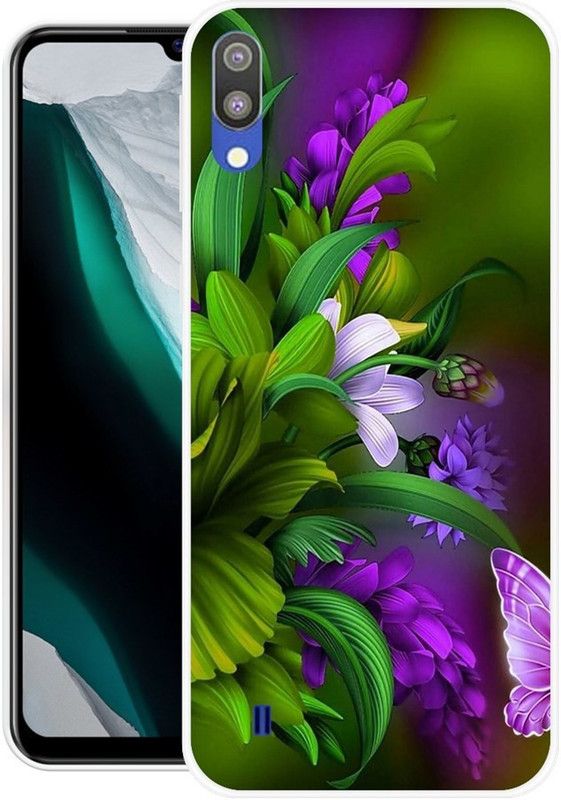 NEVYZAP Back Cover for Samsung Galaxy M10  (Green, Purple, Grip Case, Silicon, Pack of: 1)