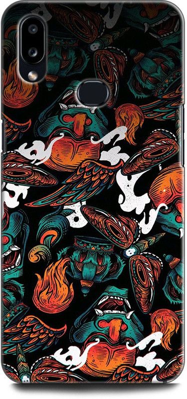 Afterglow Back Cover for SAMSUNG Galaxy A10s DEMON, DEVIL, WINGS, FANGS, PATTERN, ART, COLORFUL  (Multicolor, Shock Proof, Pack of: 1)