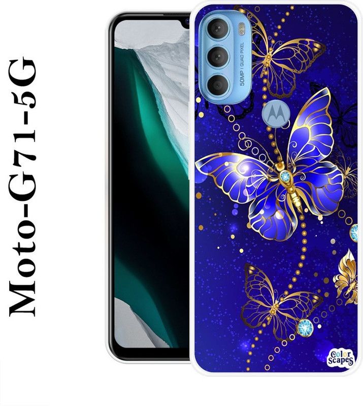 BAGRA Back Cover for Motorola Moto G71 5G  (Blue, Silicon)