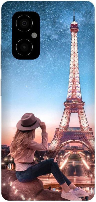 play fast Back Cover for POCO M4 5G, MZB0BRWIN, EIFEL, TOWER, PARIS, GIRL, LOVE  (Multicolor, Hard Case, Pack of: 1)