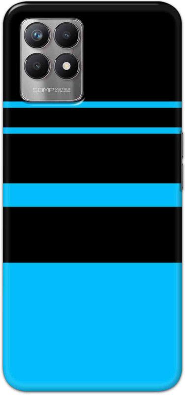 NDCOM Back Cover for Realme 8i Blue Stripe Pattern Printed  (Multicolor, Hard Case, Pack of: 1)