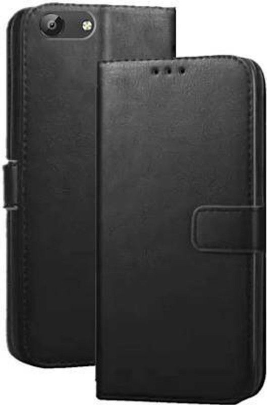 Casely Flip Cover for Vivo Y69 Flip Cover Leather Magnetic Flip Wallet Case Cover  (Black, Dual Protection, Pack of: 1)