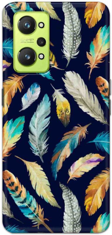 NDCOM Back Cover for Realme GT 2 Cute Feather Printed  (Multicolor, Hard Case, Pack of: 1)