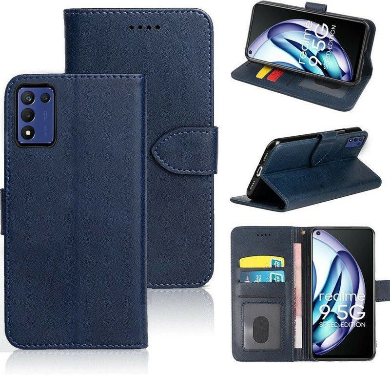Juberous Flip Cover for Realme 9 5G SE, Realme 9 5G Speed Edition  (Blue, Flexible, Pack of: 1)