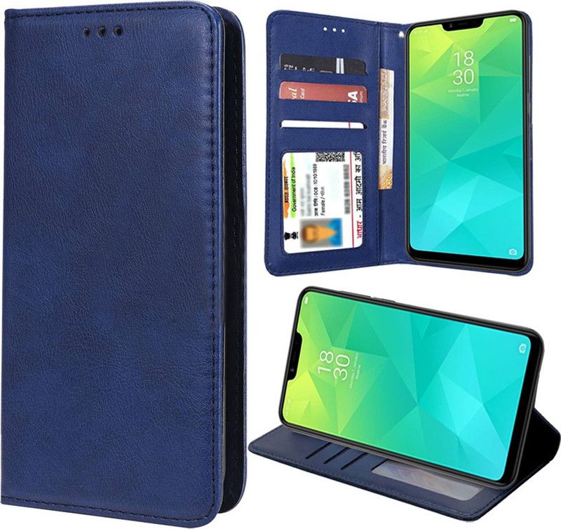 Unistuff Flip Cover for Realme 2  (Blue, Dual Protection, Pack of: 1)