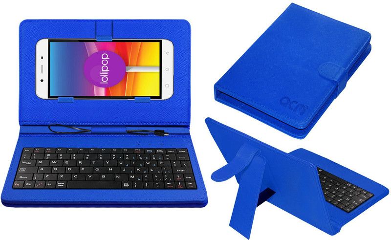 ACM Keyboard Case for Micromax Q391 Canvas Doodle 4  (Blue, Cases with Holder, Pack of: 1)