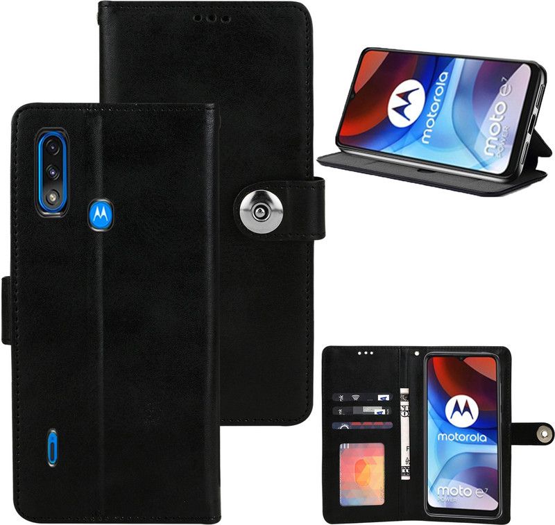 WEBKREATURE Back Cover for Motorola Moto E7 Power  (Black, Dual Protection, Pack of: 1)