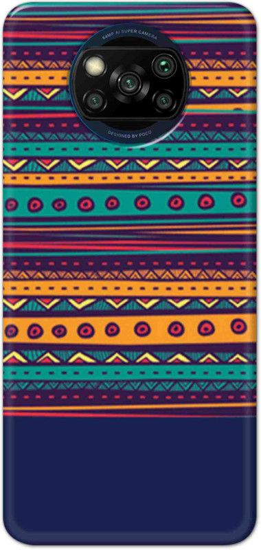 NDCOM Back Cover for POCO X3 Geometric Pattern Printed  (Multicolor, Hard Case, Pack of: 1)