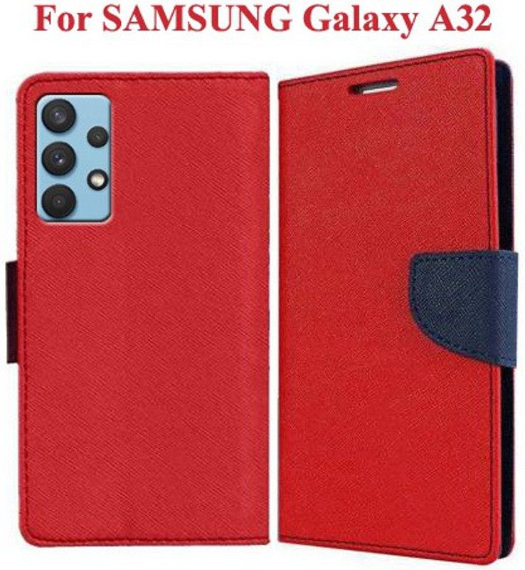 Krumholz Flip Cover for SAMSUNG Galaxy A32  (Red, Dual Protection, Pack of: 1)