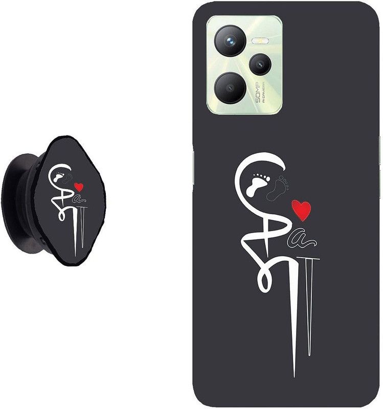 KIZIN Back Cover for Realme C35  (Black, White)