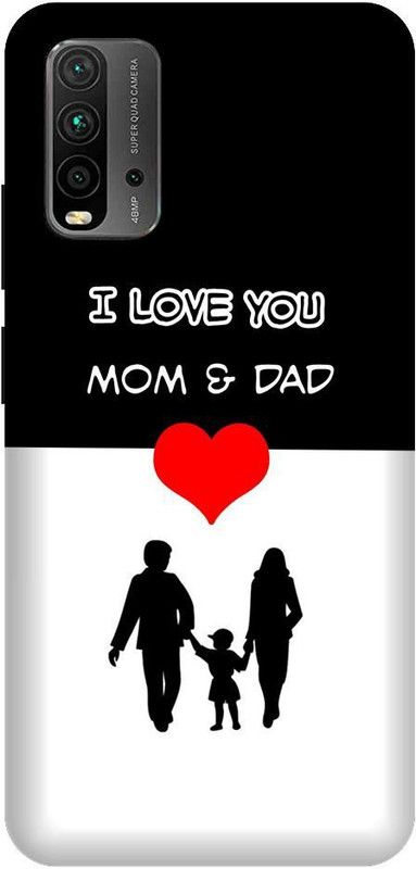 URCHIN Back Cover for Redmi 9 Power Mom Dad, I love you mom dad, Mom Dad love, dad, mom, parents  (Multicolor, Shock Proof, Pack of: 1)