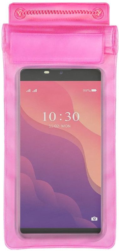 ACM Pouch for Ikall Z4 Premium  (Pink, Waterproof, Silicon, Pack of: 1)