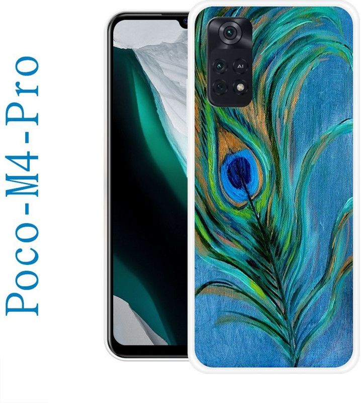 CellWorld Back Cover for Poco M4 Pro 4G  (Blue, Green, Grip Case, Silicon)