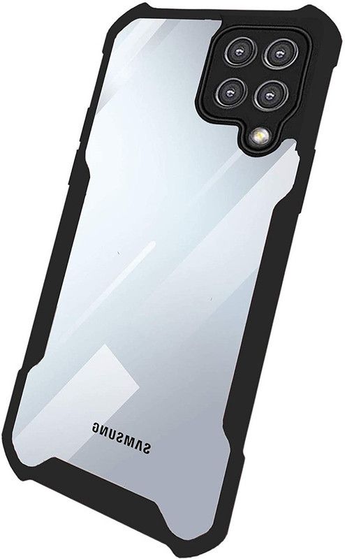 Phone Back Cover Back Cover for Samsung Galaxy F22  (Black, Transparent, Grip Case)