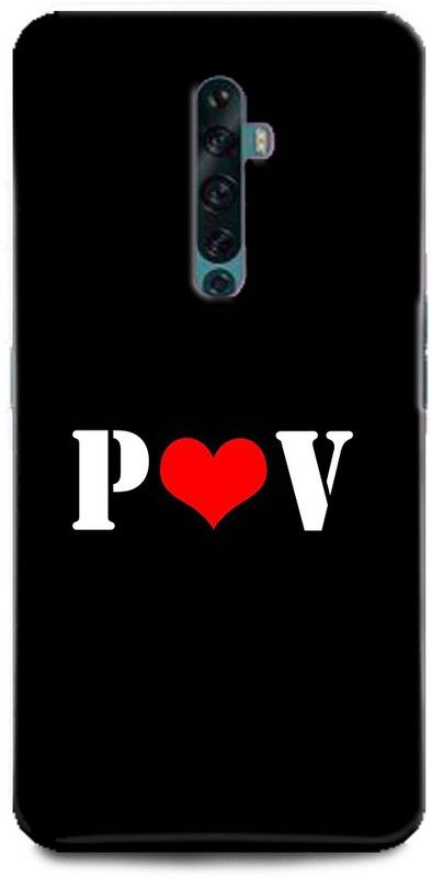 Afterglow Back Cover for OPPO Reno2 F P V, P LOVES V, NAME, LETTER, ALPHABET, PV LOVE, HART  (Multicolor, Shock Proof, Pack of: 1)