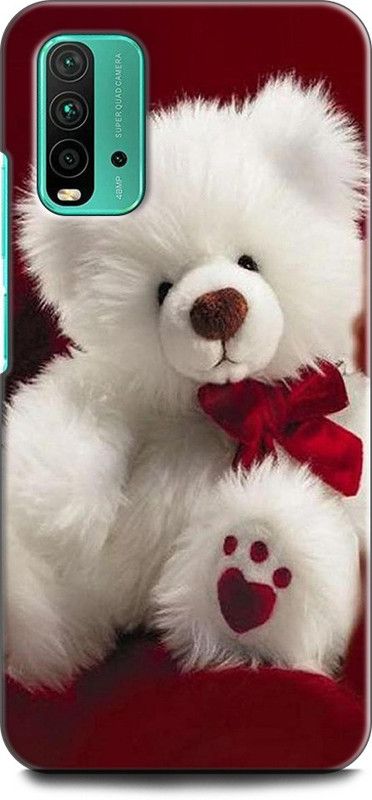 KEYCENT Back Cover for REDMI 9 Power CUTE TEDDY, TEDDY BEAR, LOVE, HEART, RED  (Multicolor, Pack of: 1)