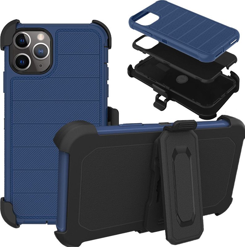 DuraSafe Cases Back Cover for iPhone 11 PRO - 5.8 Inch 2019 Armor Holster Case with Bumpup Corners - (With Holster)  (Blue, Rugged Armor, Silicon, Pack of: 1)