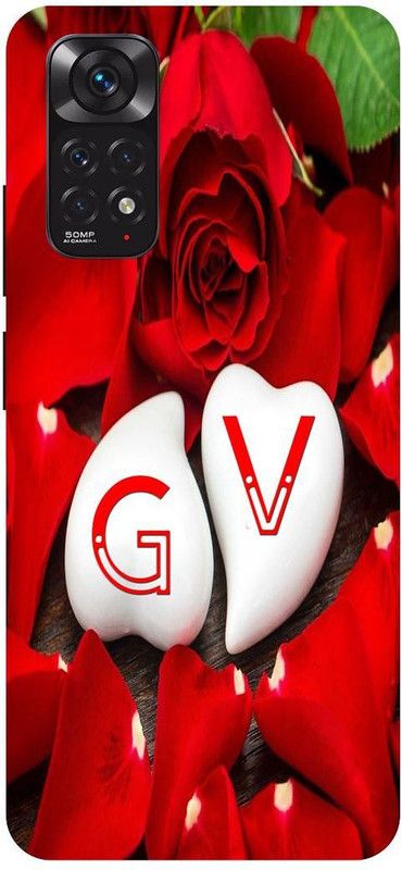 COVERJET Back Cover for REDMI NOTE 11-G- V- NAME- LETTER- LOVE- PATTERN  (Red, Hard Case, Pack of: 1)