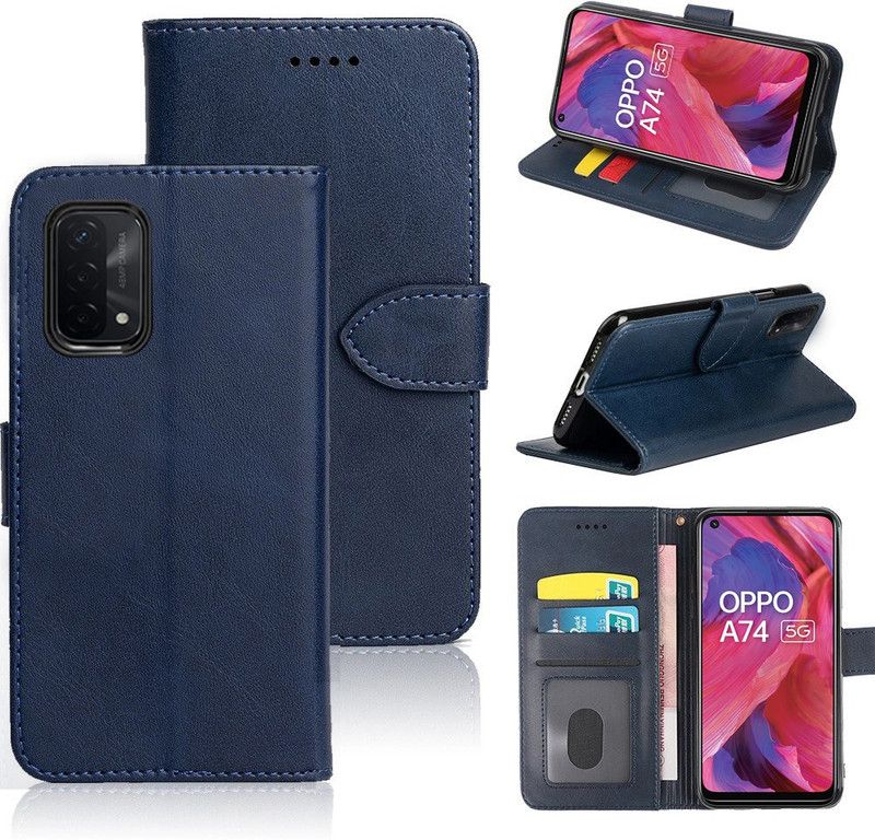 BOZTI Back Cover for Oppo A74 5G  (Blue, Grip Case, Pack of: 1)