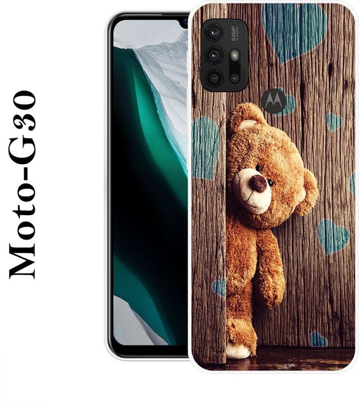 REALKING Back Cover for Motorola Moto G30  (Brown, Blue, Grip Case, Silicon)
