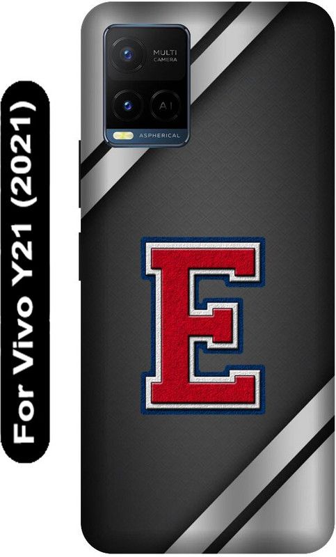 SSMORYA Back Cover for Vivo Y21 2021, Vivo V2111, E Letter Printed  (Multicolor, Hard Case, Pack of: 1)