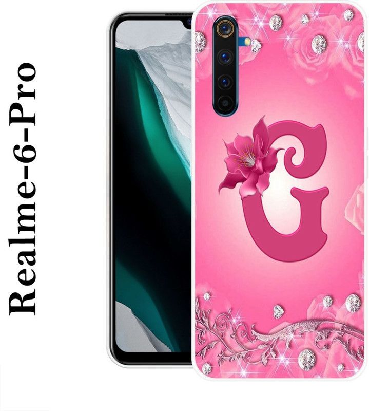 INDIALAND Back Cover for Realme 6 Pro  (Pink, Silver, Grip Case, Silicon)