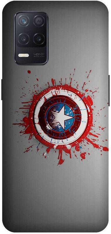 UMPRINT Back Cover for Realme 8/RMX3085 Captain America Shield Printed Back Cover  (Multicolor, Hard Case, Pack of: 1)
