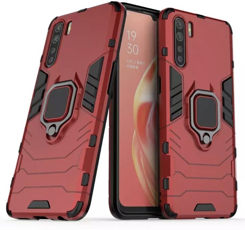 ZIVITE Back Cover for Oppo F15  (Red, Rugged Armor, Pack of: 1)