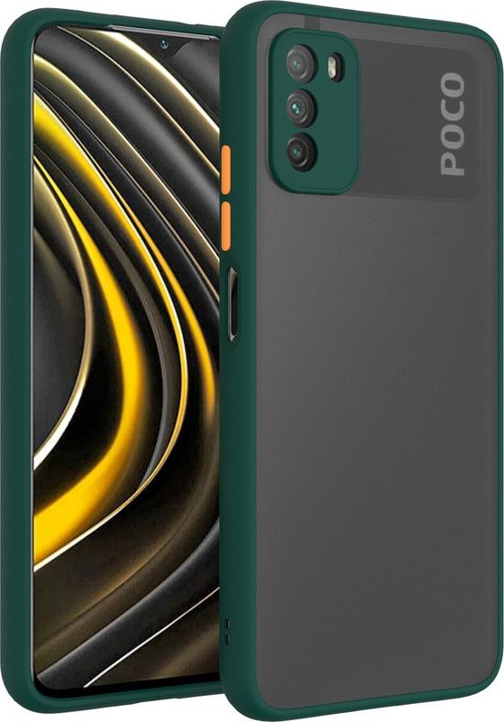 huemic Back Cover for Back Cover Case, Poco M3, (Camera Protection Smoke)  (Green, Camera Bump Protector, Pack of: 1)