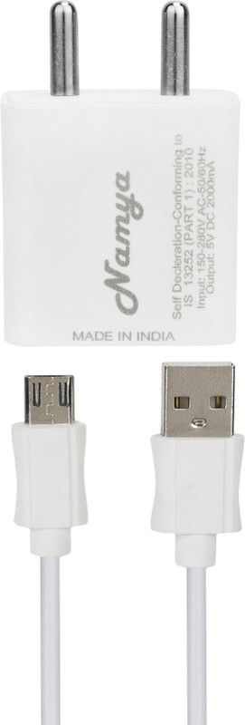 NAMYA 5 W NA 1 A Mobile FAST CHARGER & SYNC/ data cable for AS__US ZN_FNE 5 (A 502 CG) Charger with Detachable Cable  (White)