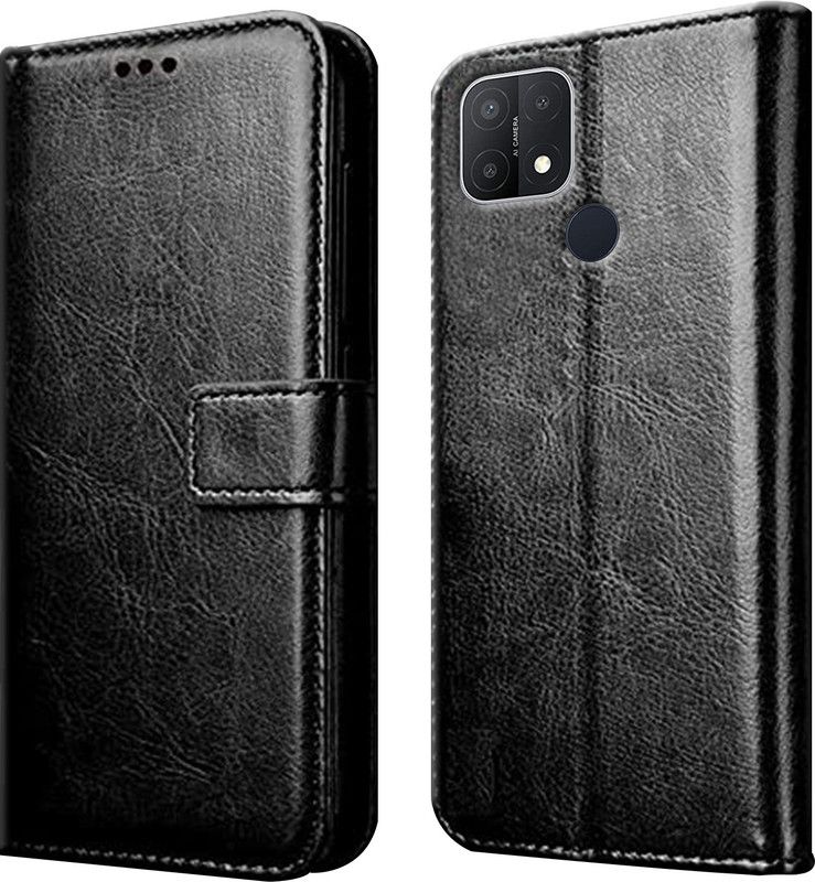 ELEF Flip Cover for Realme C25y|Inside TPU with Card Pockets|Wallet and Stand|Magnetic Closure  (Black, Dual Protection, Pack of: 1)
