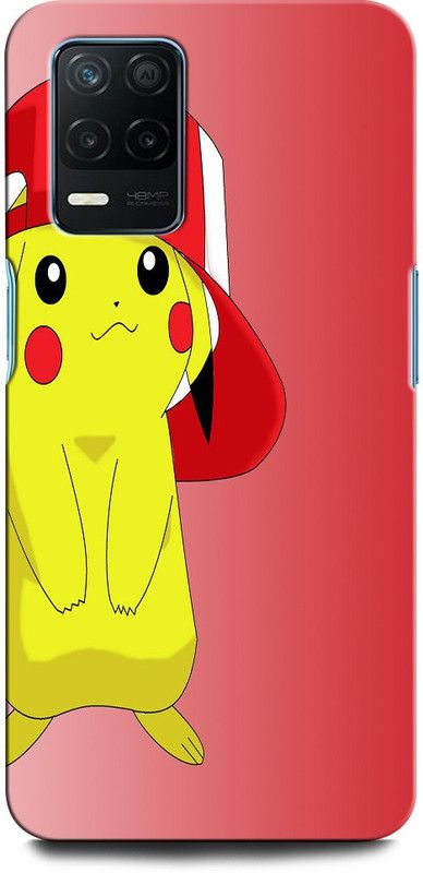 ORBIQE Back Cover for Realme Narzo 30 5G PIKACHU, POKEMON, GAME, CARTOON, CAP  (Multicolor, Hard Case, Pack of: 1)