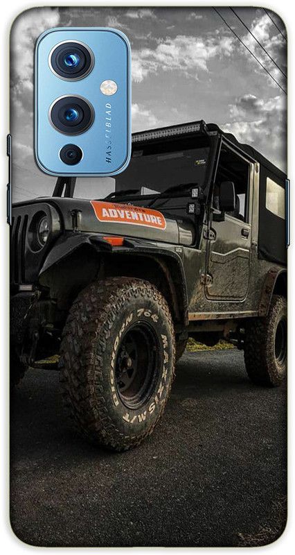 iprinto Back Cover for OnePlus 9 mahindra thar Back Cover  (Black, Hard Case, Pack of: 1)
