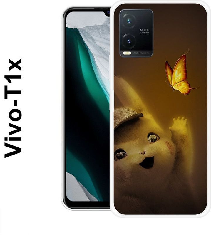 VITARO Back Cover for Vivo T1x  (Yellow, Brown, Silicon)