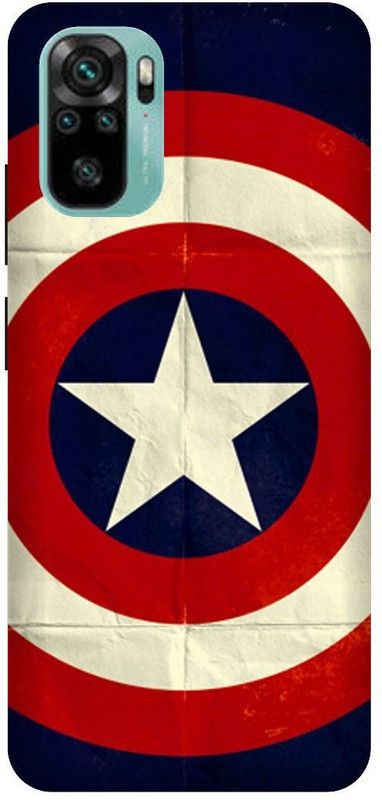 UMPRINT Back Cover for Redmi Note10/M2101K7AI Captain America Shield Marvel Printed Back Cover  (Multicolor, Hard Case, Pack of: 1)