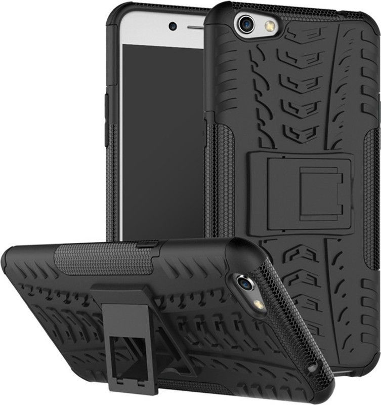 MOBIRUSH Back Cover for Oppo R9S Plus  (Black, Rugged Armor, Pack of: 1)
