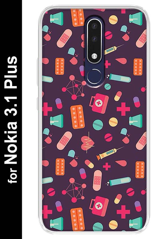 SWAGMYCASE Back Cover for Nokia 3.1 Plus  (Multicolor, Flexible, Silicon, Pack of: 1)