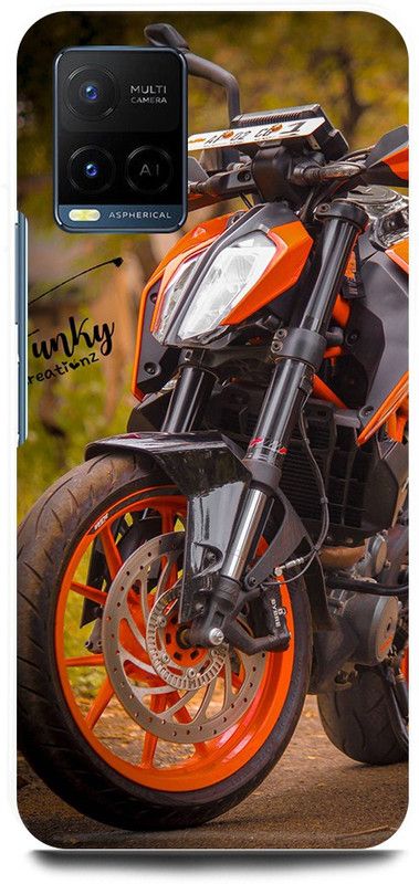 play fast Back Cover for Vivo Y33T, V2146 KTM, DUKE, BIKE, RACING, LOVER  (Orange, Hard Case, Pack of: 1)