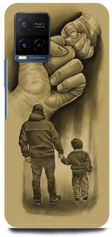 play fast Back Cover for Vivo Y21E FATHER, PAPA, DAD, SON, LOVE, HAND, SHAKE  (Brown, Hard Case, Pack of: 1)