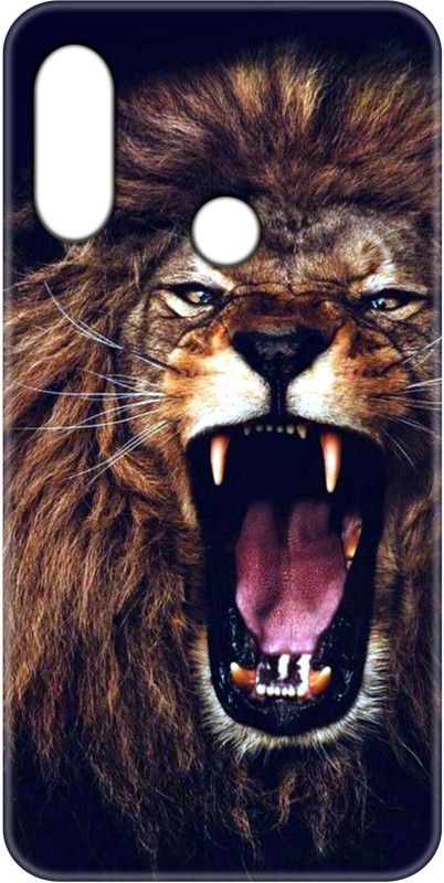 Smutty Back Cover for Mi Redmi Y3, M1810F6G, M1810F6I - Angry Lion Print  (Multicolor, Hard Case, Pack of: 1)